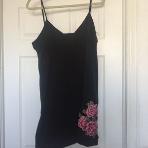 Black silk slipdress